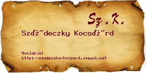 Szádeczky Kocsárd névjegykártya